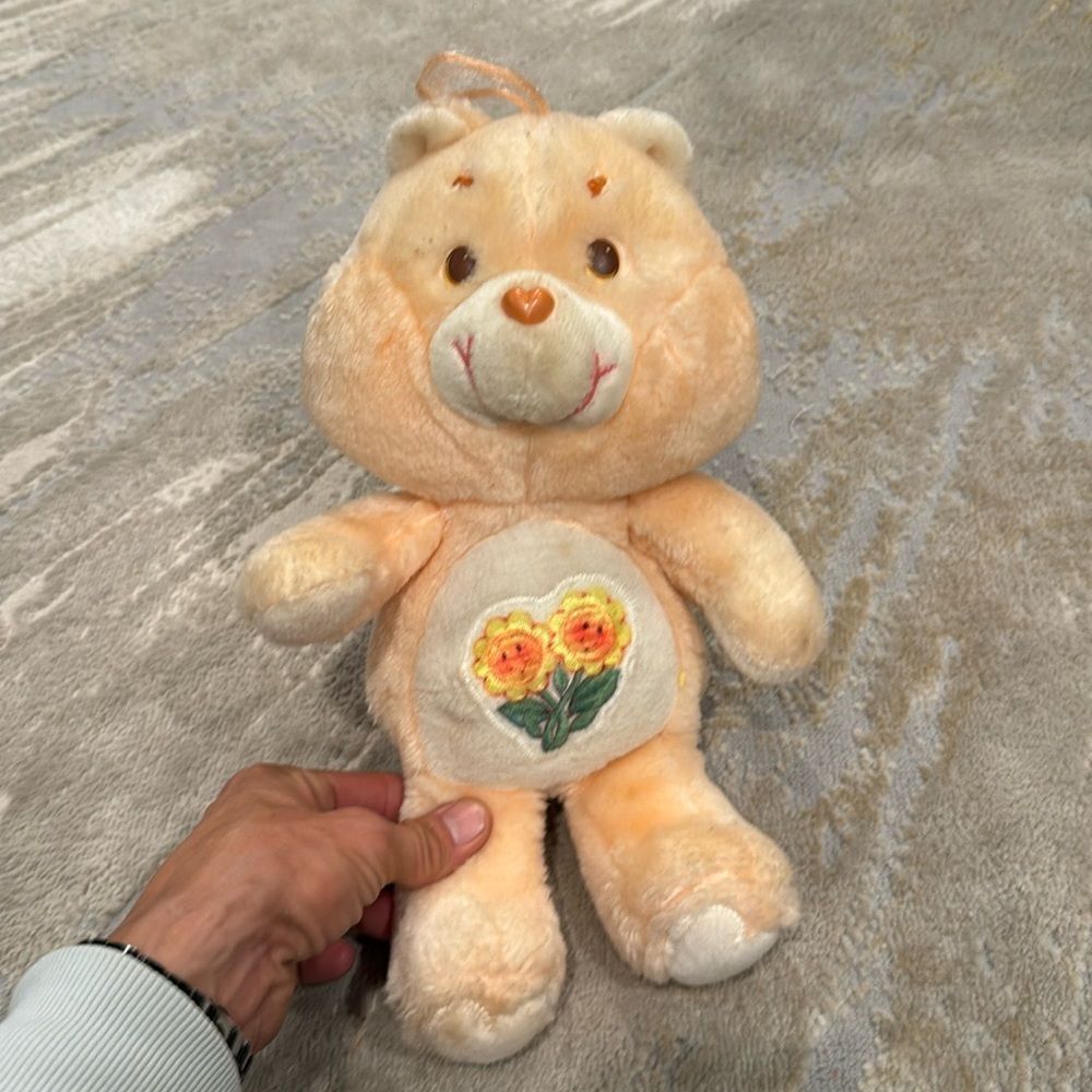 Vintage 1983 Kenner Care Bears Friend Bear Sunflower 13" Plush Animal‎ Carebear